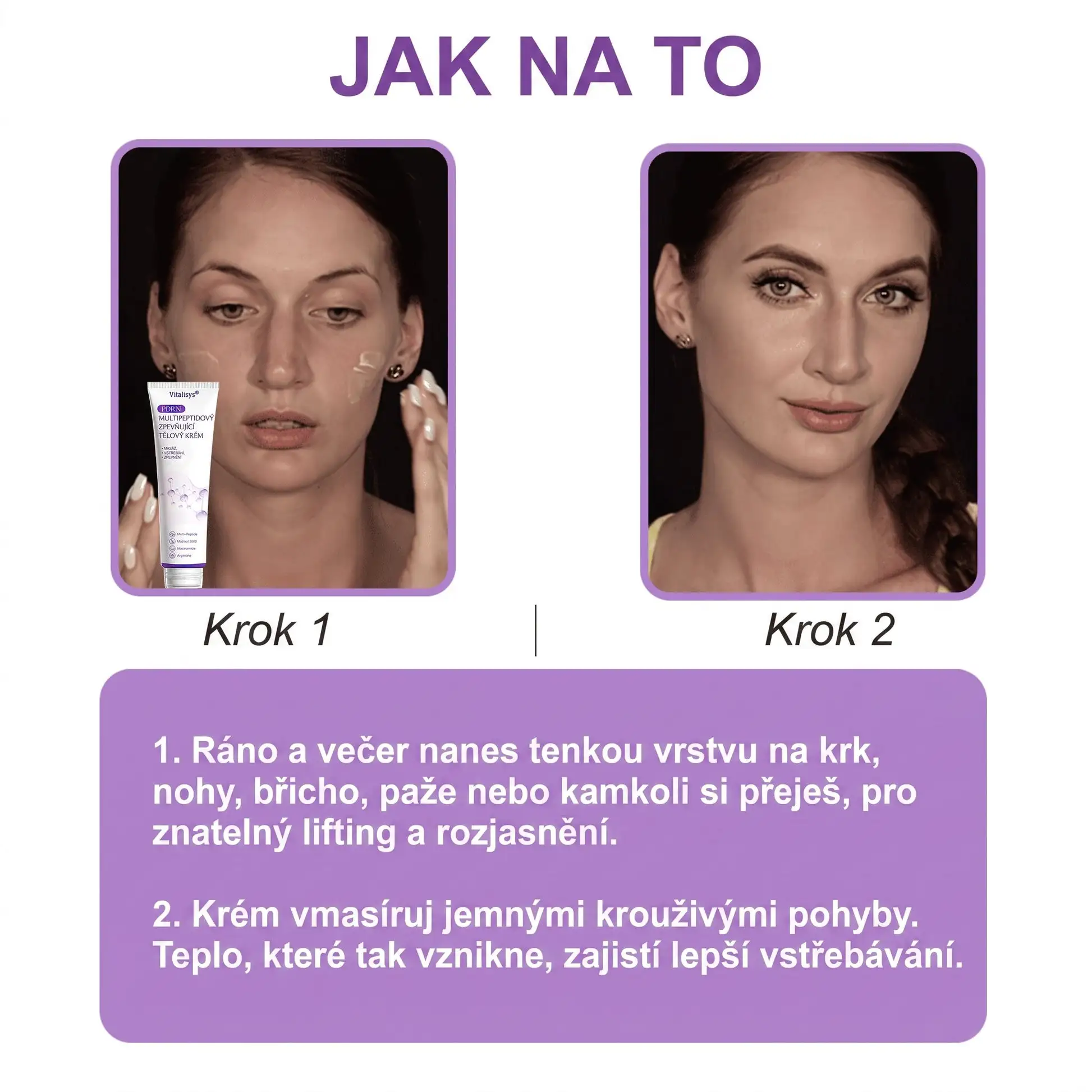 Vitalisys® PDRN Multi-Peptide masážní tělový krém s masážním válečkem